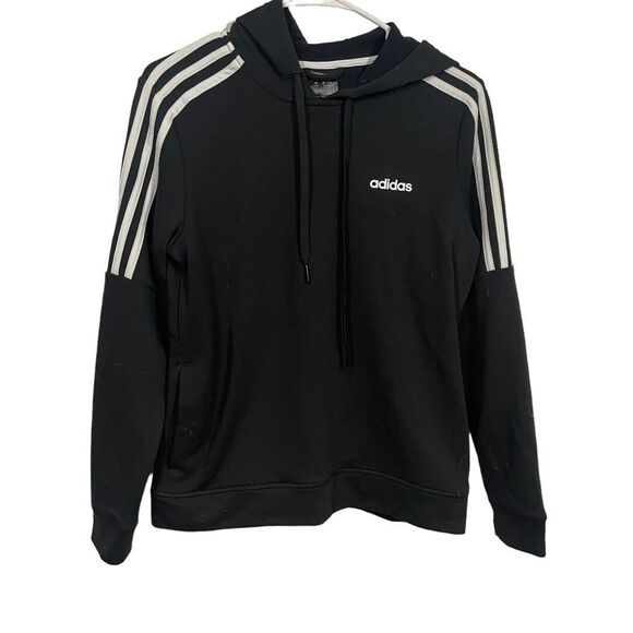 Adidas Black Oversized Athletic Hoodie Sweatshirt - Picture 1 of 3